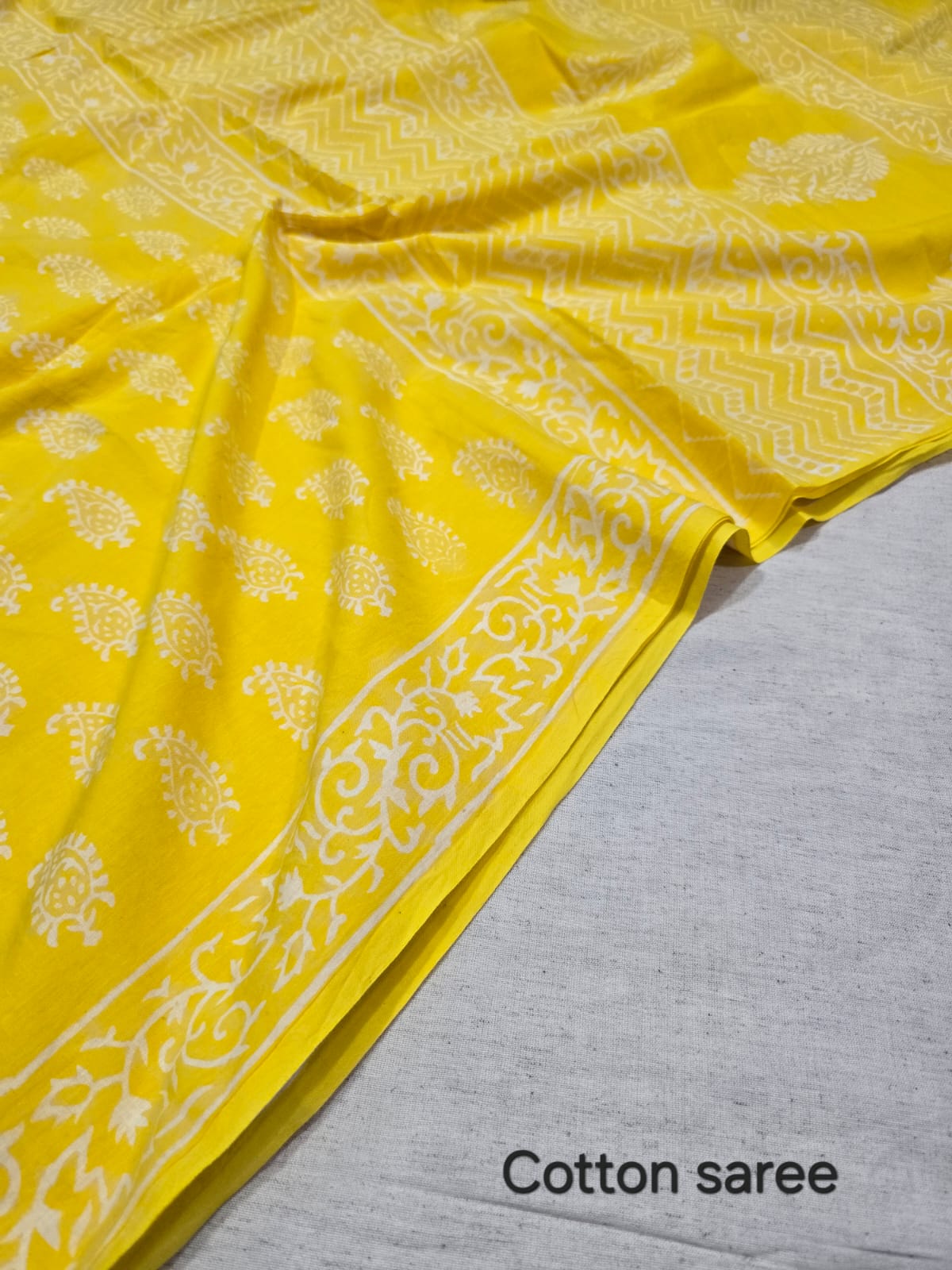 Premium Hand Block Print Cotton Saree 26
