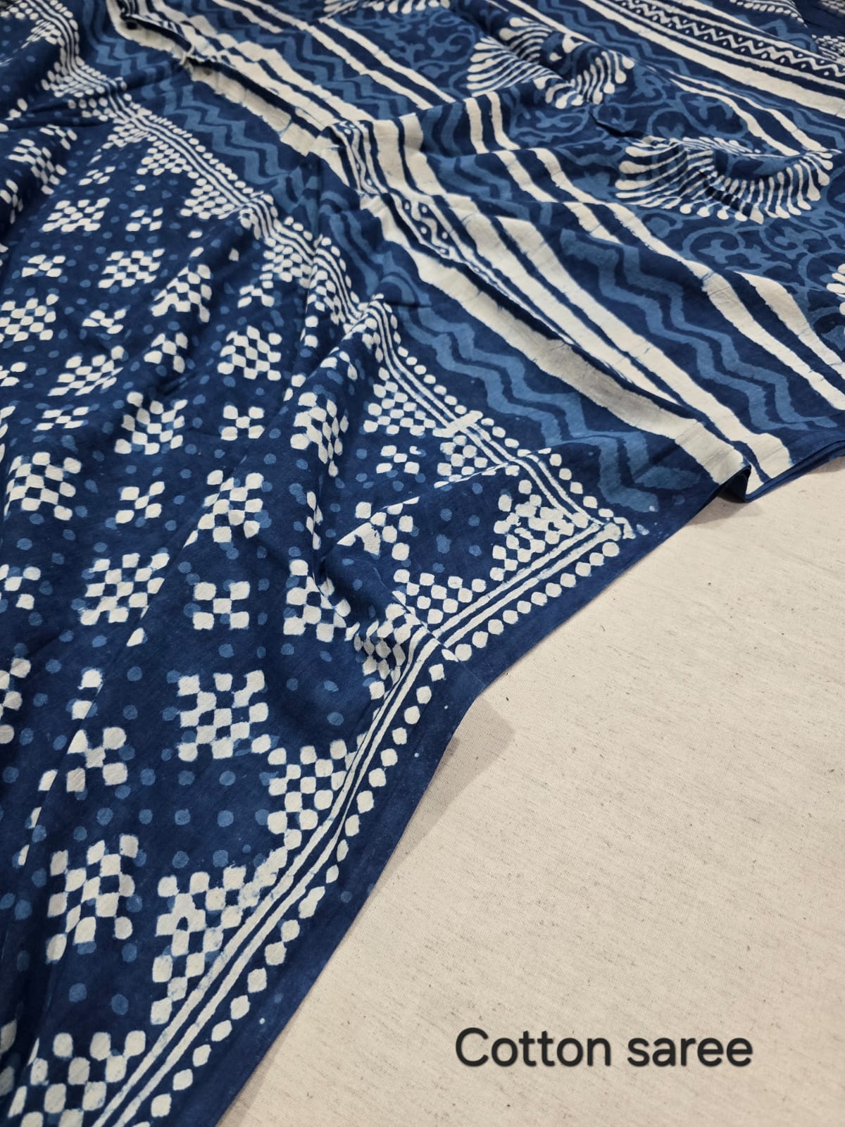Premium Hand Block Print Cotton Saree 24