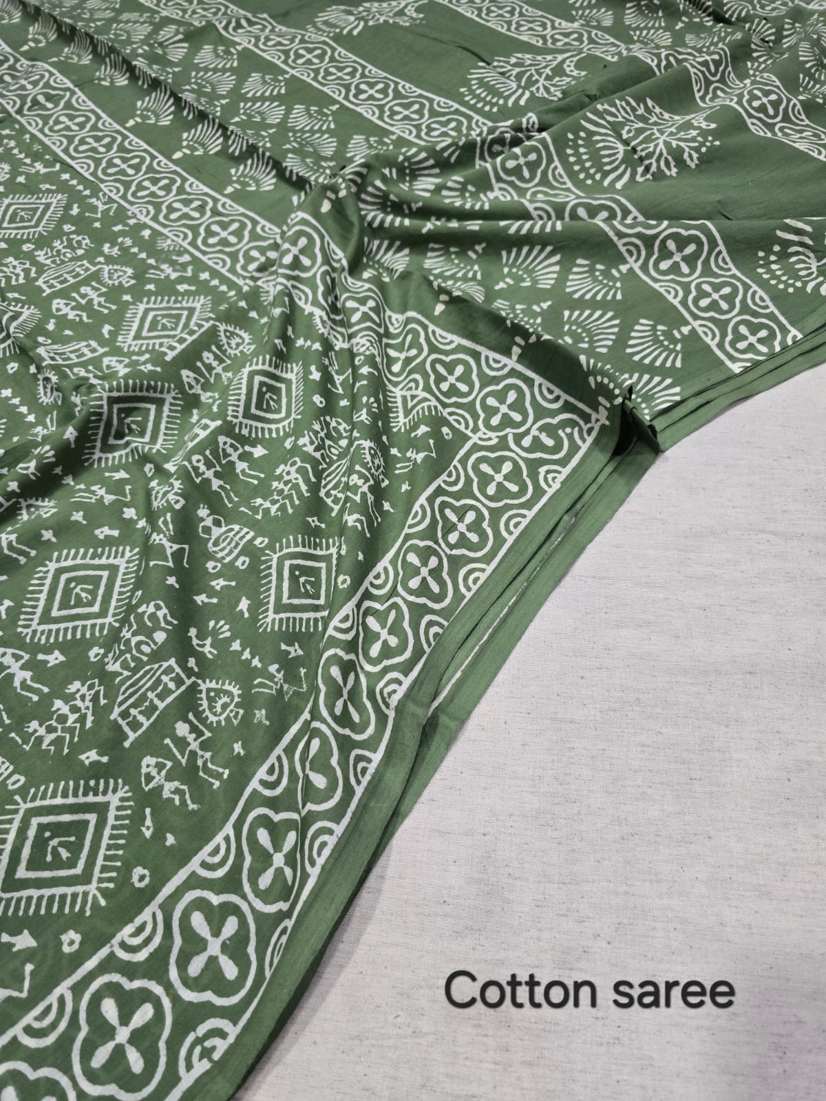 Premium Hand Block Print Cotton Saree 17