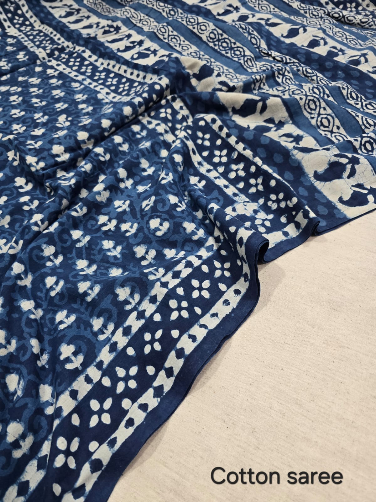 Premium Hand Block Print Cotton Saree 22