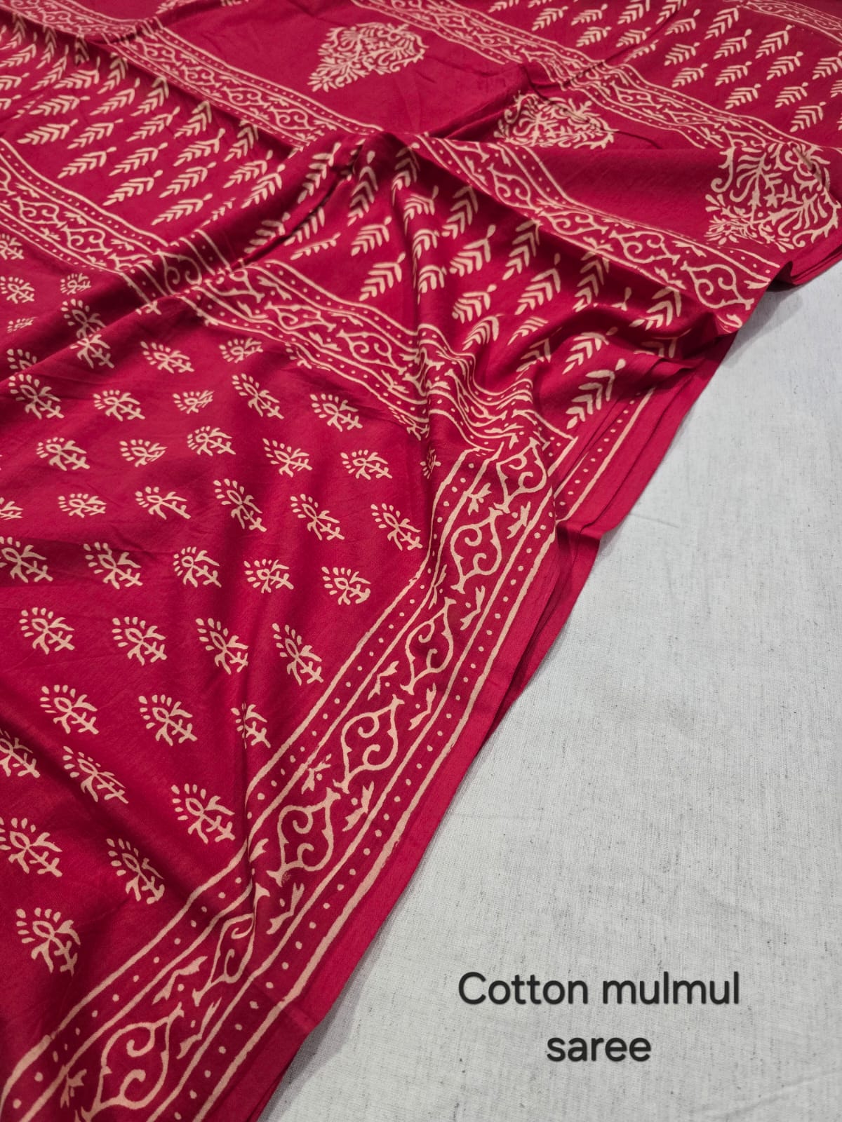 Premium Hand Block Print Cotton Saree 12