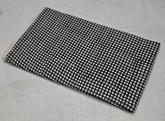 Black & White Small Polka Dot Printed Cotton Fabric(BAGRU)