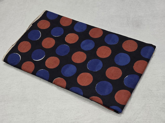 Bagru Indigo Rust Dots Fabric (BAGRU)
