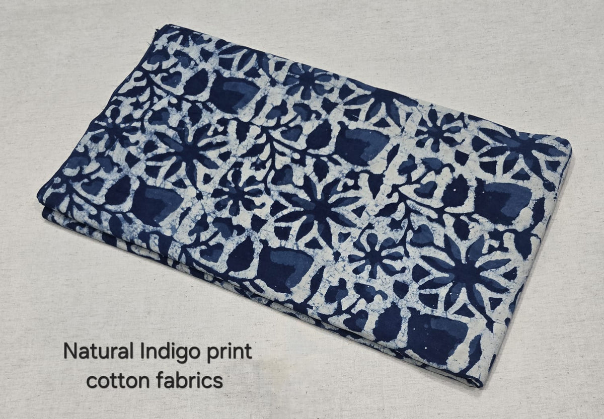 Indigo Blossom Mosaic Cotton Fabric (indiago)
