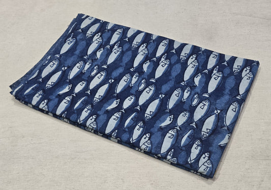Indigo Fish Tales Cotton Fabric  (indiago)