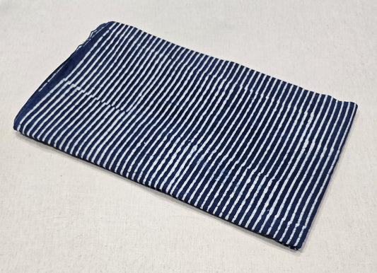 Indigo Linear Stripe Cotton Fabric (indigo)