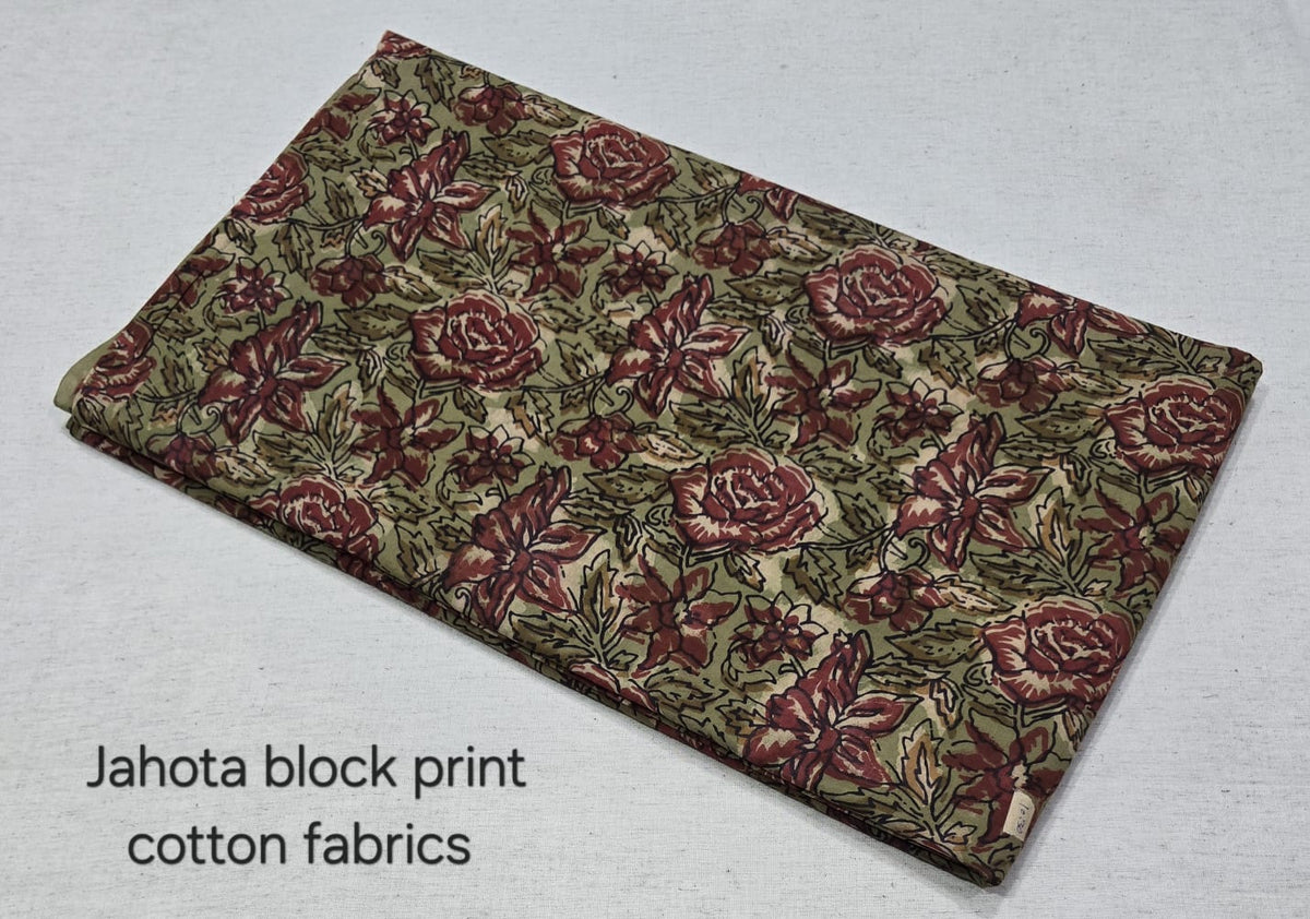 Olive Rose Garden Jahota Cotton Fabric (jahota)