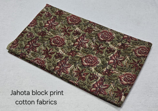 Olive Rose Garden Jahota Cotton Fabric (jahota)