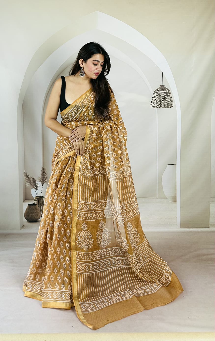 Summer Special Bagru Print Kota Saree