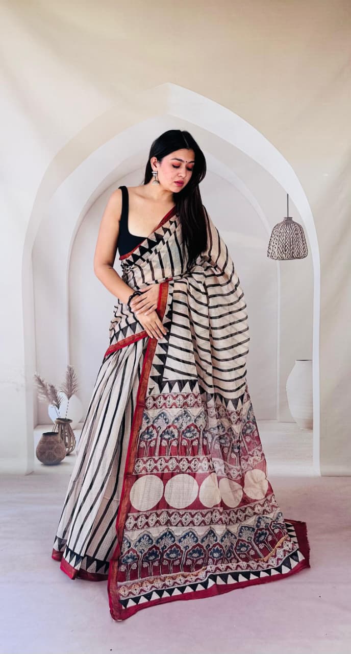 Summer Special Bagru Print Kota Saree