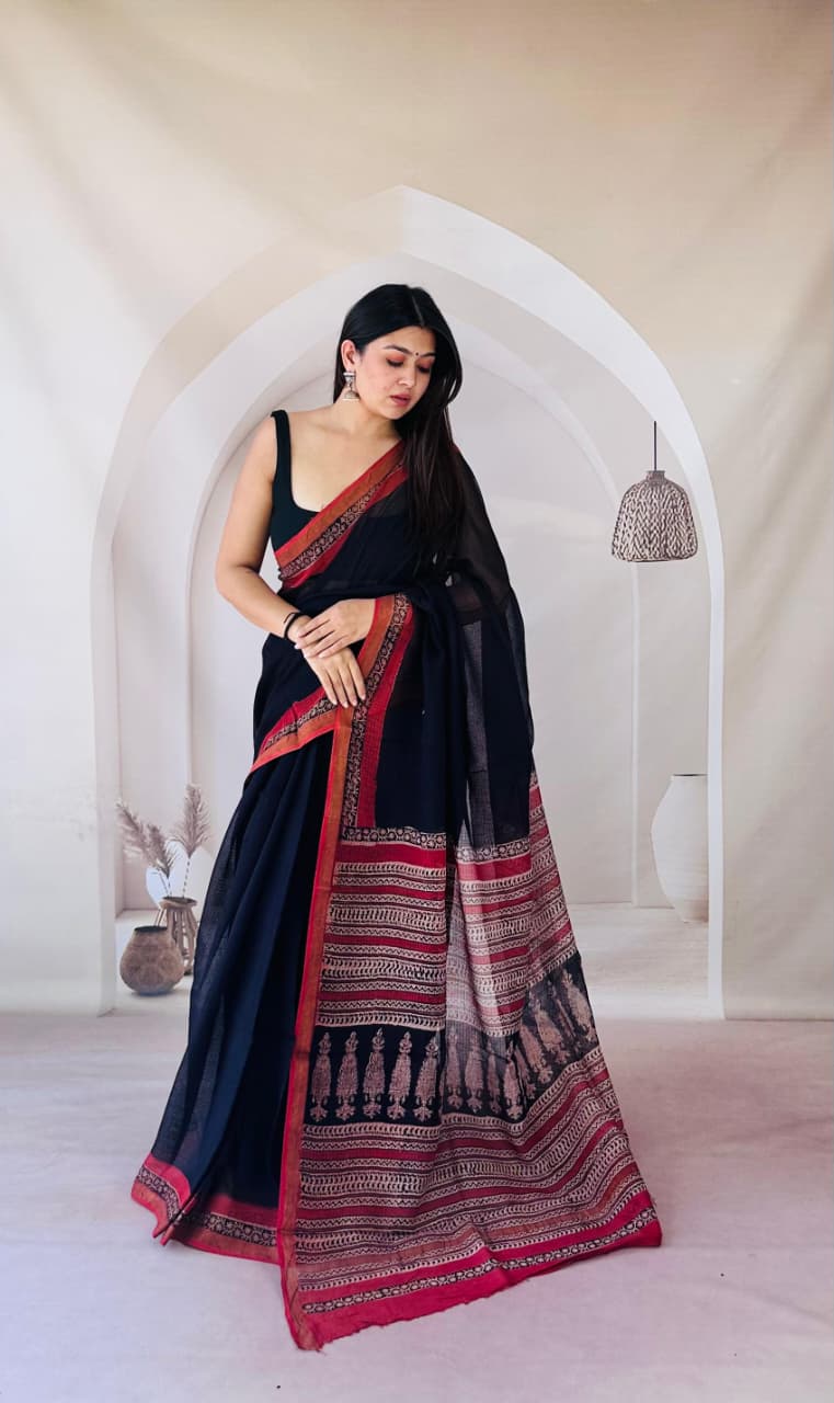 Summer Special Bagru Print Kota Saree