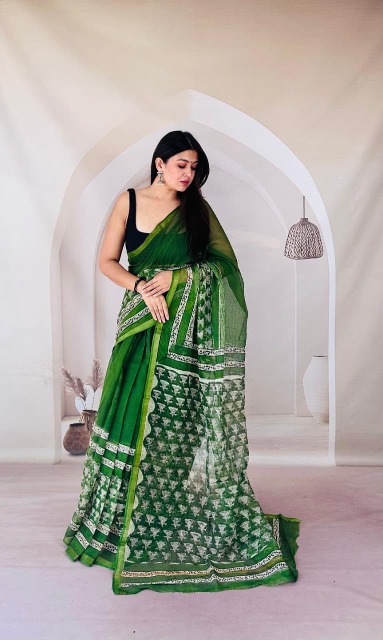 Summer Special Bagru Print Kota Saree