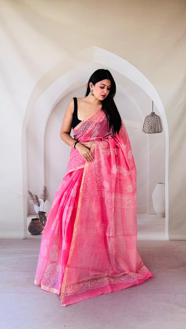 Summer Special Bagru Print Kota Saree