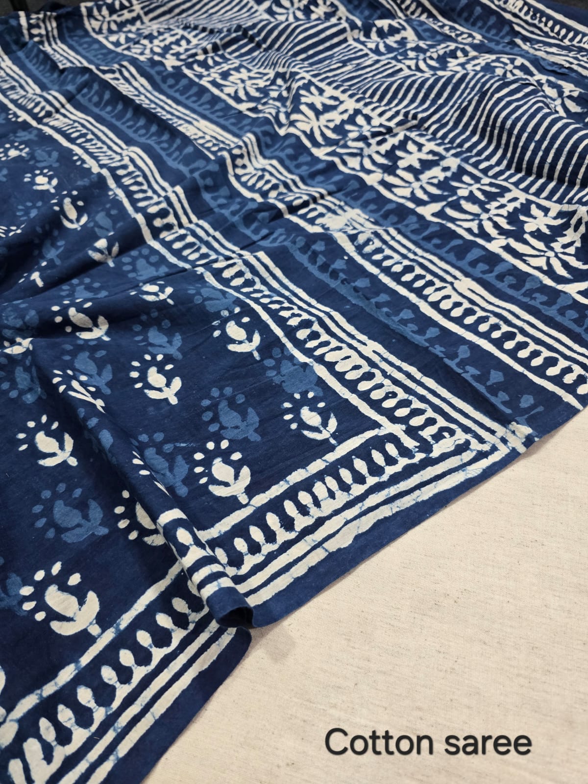 Premium Hand Block Print Cotton Saree 16