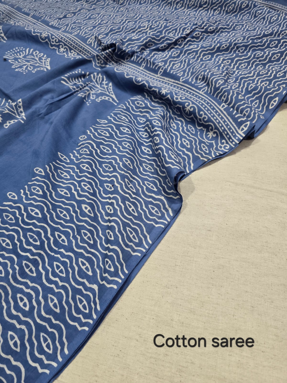 Premium Hand Block Print Cotton Saree 14
