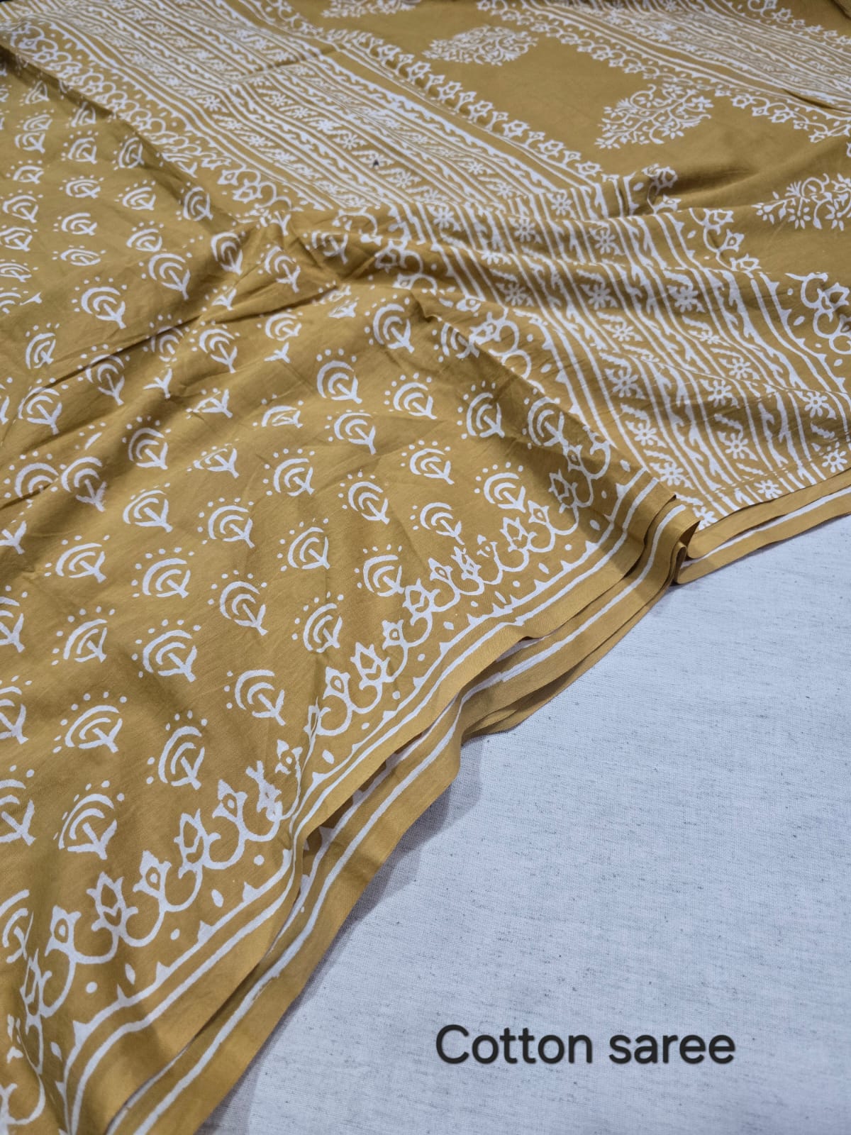 Premium Hand Block Print Cotton Saree 19