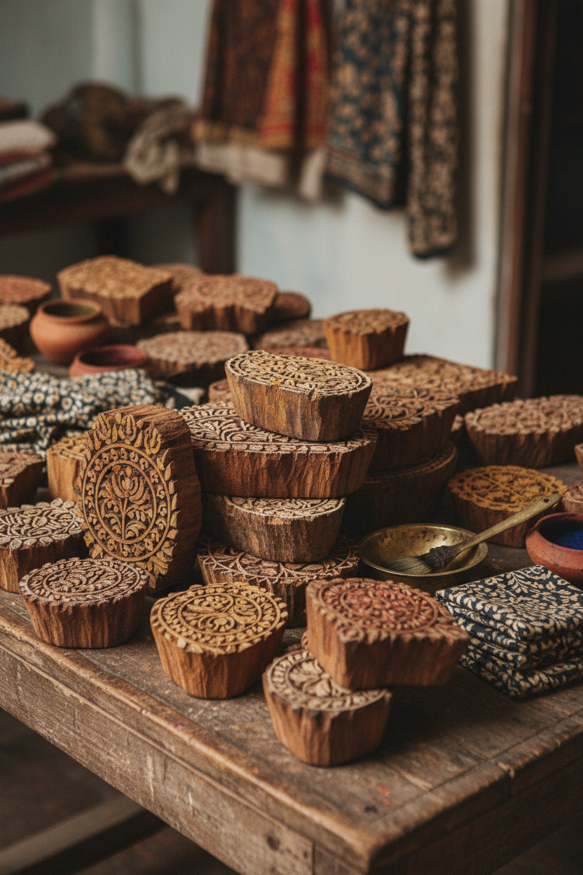 Traditional wooden hand blocks